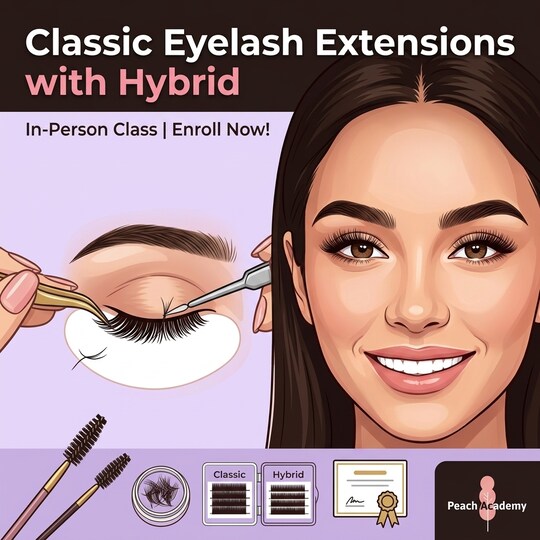 Classic Eyelash Extensions w Hybrid Class